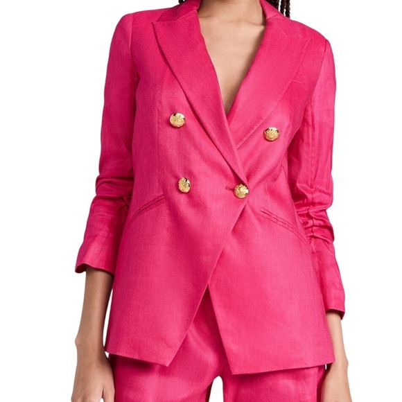 Veronica Beard Hirsh Dickey Jacket Pink Fuchsia Blazer Size 00 NWT Gold Buttons - Picture 11 of 14